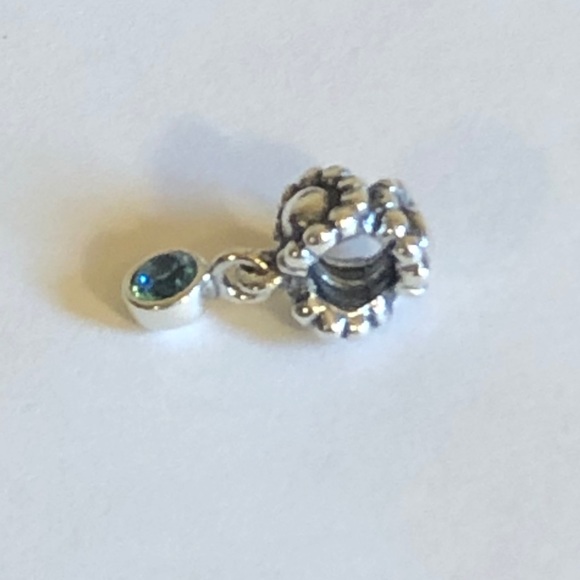 Retired Authentic Pandora Paraiba Dew Drop Topaz Charm Dangle - Picture 4 of 6